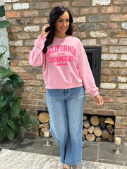 Candy Pink Premium Cotton California Sweatshirt Jolene