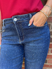 Denim Diamante Straight Leg Jeans