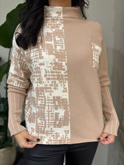 Camel Printed Knit Arabella