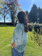 Mint Ombre Leopard Print Blouse Madison