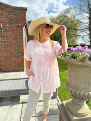 Pink Embroidered Detail Blouse Nellie