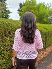 Pink Chevron Knit Anabelle