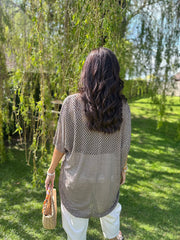 Mocha Shimmer Loose Weave Top Jasmine