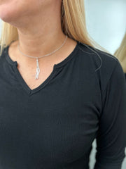 Black Ribbed Long Sleeve Top Emma