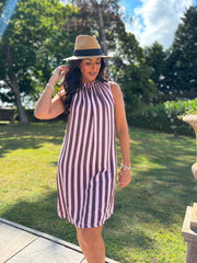 Pink Striped Sleeveless Dress Tiana