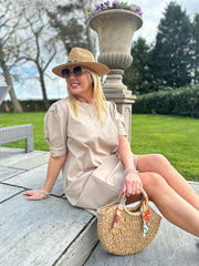 Mocha Button Detail Dress Helena