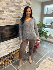 Charcoal Eyelash Knit Marilyn