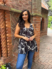 Black Abstract Swirl Vest Isabella