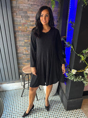 Black Shimmer Diamante Dress Hazel