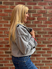 Grey Double-Breasted Short Coat