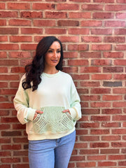 Mint Premium Crochet Pocket Sweatshirt Blake
