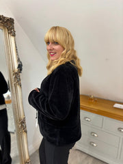 Black Chenille Layered Cardigan Emily