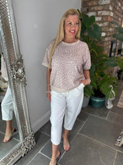 Stone Leopard Print Top Robin