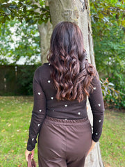 Chocolate Heart Knit Top Elsie