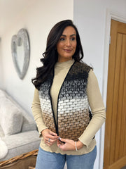 Chocolate Ombre Knitted Stripe Gilet