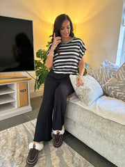 Black Stripe Knit Top Stacey