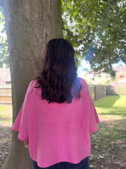 Candy Pink Reverse Seam Round Neck Diana