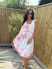 Rose Tie Dye Dress Krystal