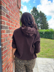 Chocolate Soft Cord Hooded Jacket Trina