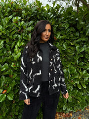 Black Swirl Pattern Coat Elsa