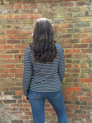 Navy Striped Super Soft Round Neck