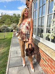 Natural Leopard Floral Vest Isabella