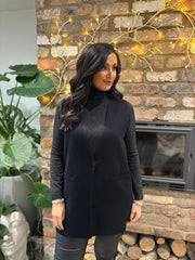 Black Single Button Waistcoat Kylie