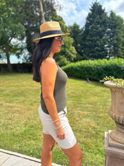 Khaki Gold Heart Knit Vest Matilda
