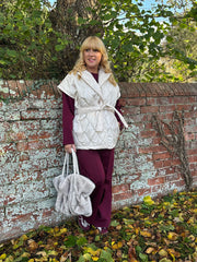 Antique Cream Quilted Gilet Hollie