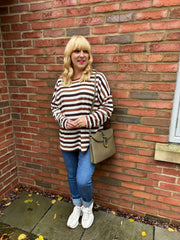 Chocolate Stripe Long Sleeve Top Yasmin