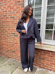 Denim Style Pinstripe Jacket Geri