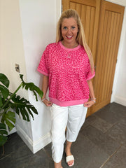 Lipstick Leopard Print Top Robin