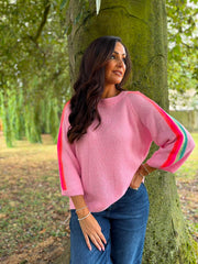 Pink Striped Detail Knit Polly