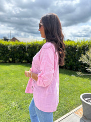 Pink Lace Stripe Top India