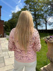 Pink Loose Swirl Crochet Knit Veronica
