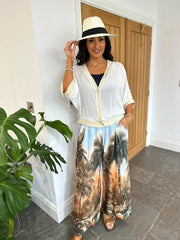 White Gold Trim Stripe Jacket Beatrice