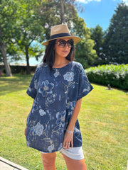 Navy Floral Pattern Top Hattie