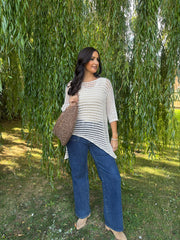 Stone Asymmetric Loose Knit Melody