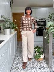 Stone Tartan Super Soft Round Neck