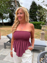 Wine Handkerchief Tube Top Tina
