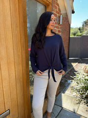 Navy Tie Front Top Juliet