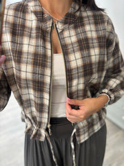Chocolate Check Zip Jacket Remi