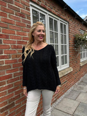 Black Tube Sleeve Knitted Jumper Ellie