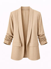 Stone Pinstripe Take You Anywhere Jacket