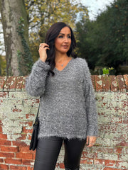 Grey Eyelash Knit Marilyn