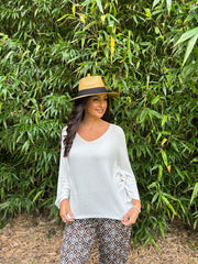 White Soft Fine Knit Doreen