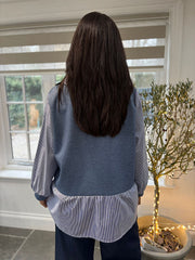 Denim Mock Shirt Jumper Scarlett