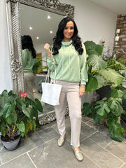 Stone Straight leg Comfort fit pull on Trousers