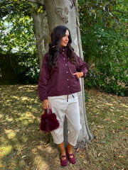 Wine High Neck Jacket Mila