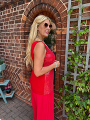 Red Sequin Vest Top Rebecca